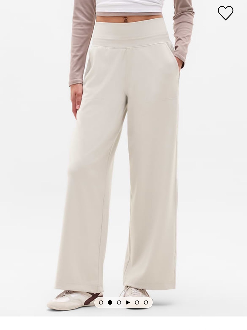 Athlete Venice Flare Wide-Leg Pull-On Pants in Cream Abalone M